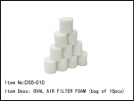 D55-010  Oval Air Filter Foam 10pcs